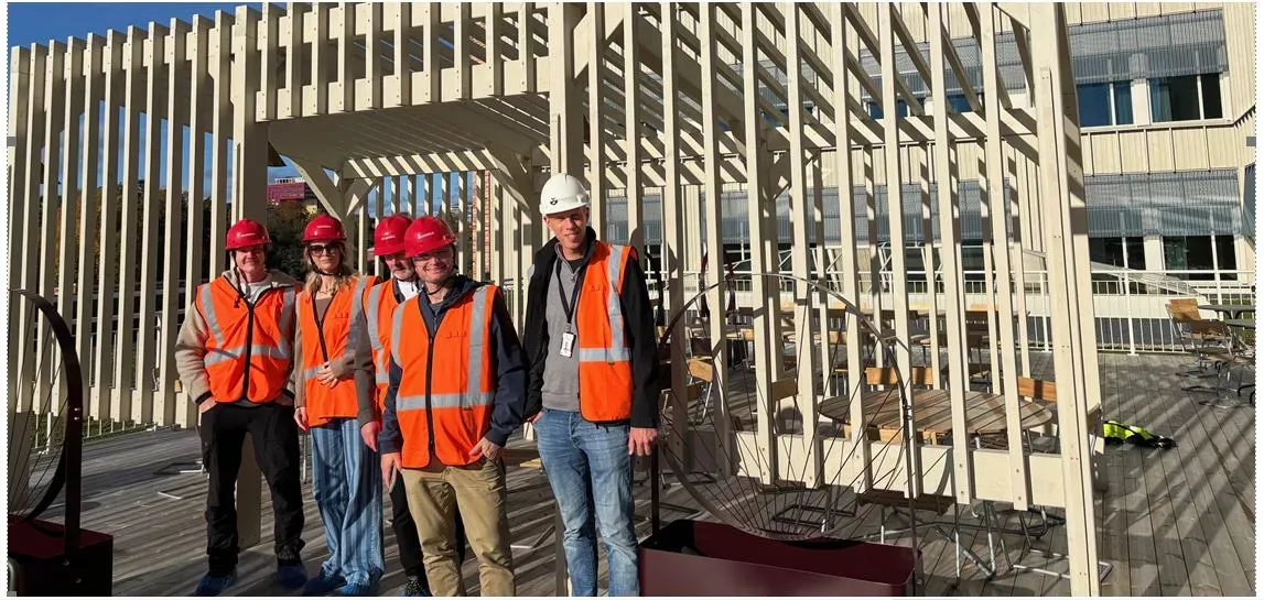 Fagnes på studiebesök hos Skanska – Växjös nya signaturbyggnad tar form i Bäckaslöv.