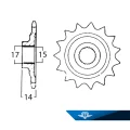 Framdrev Zundapp 4 & 5-växlad. 15 kugg, stora splines.