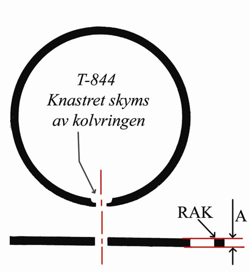 Kolvring Zundapp. 45x1,5mm T-844, 1 kolvring i varje förpackning.