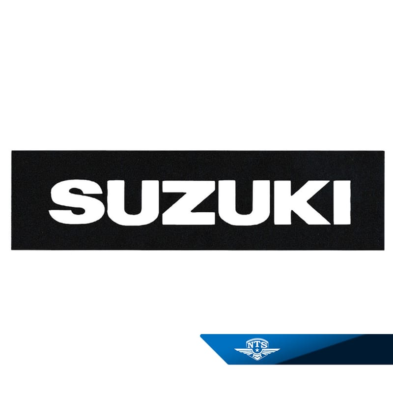 Schablon Suzuki, för att måla text på sadel, Suzuki K50/AC50.