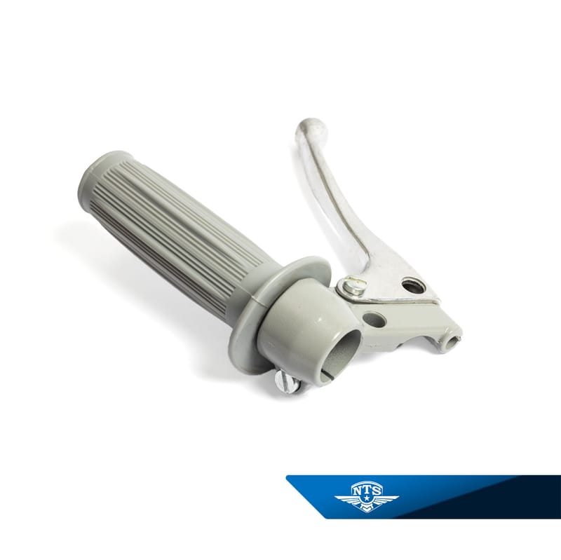 Kopplingshandtag komplett grå/grå. Arm massiv aluminium med kula. NTS-101B.4, Grå/KS.