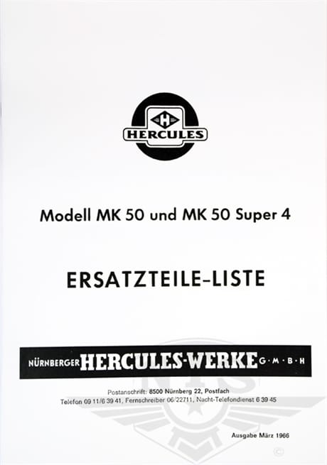 Ersatzteile-Liste Hercules MK50