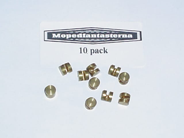 10-pack hålnippel / klyvnippel, diameter 6mm, längd 9mm.