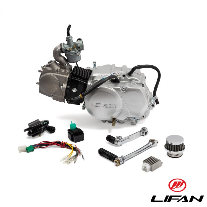 Motor Lifan 107cc, 4-takt. 4-växlad manuell och kickstart. Komplett.