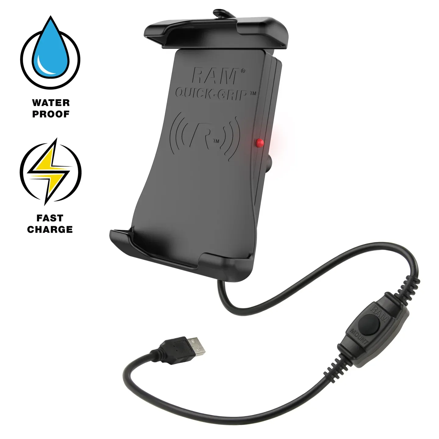 RAM® Quick-Grip™ vattentät trådlös laddare (B-kula)