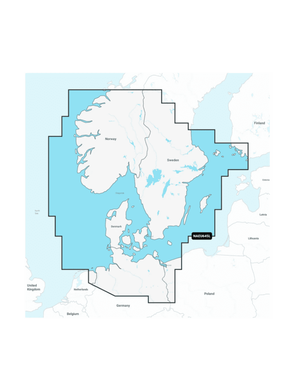 Skandinavien, södra och Tyskland, norra - sjökort Garmin Navionics+ NSEU645L microSD/SD och ettårsabonnemang