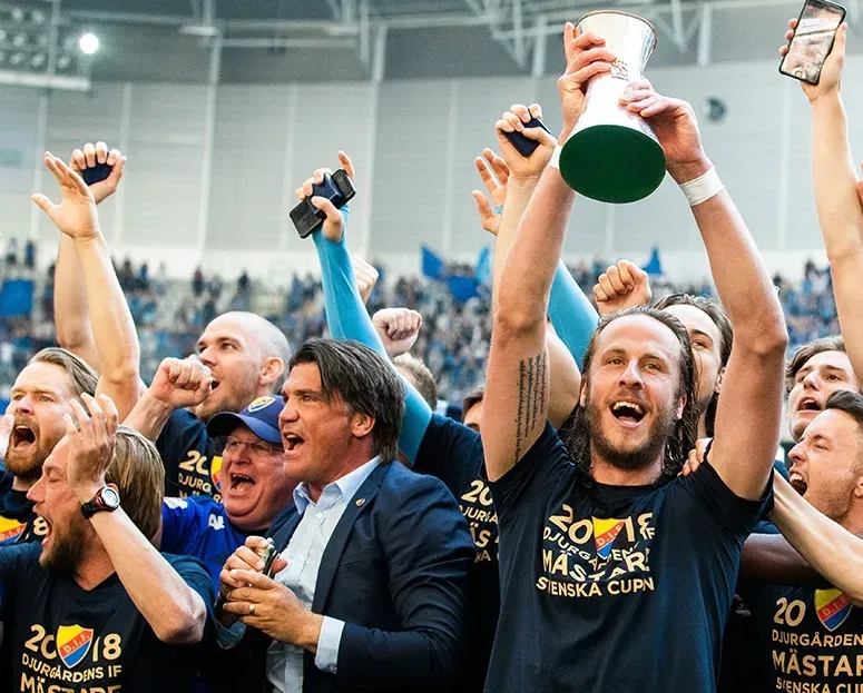 Bosse Andersson i cupguldsfirandet 2018