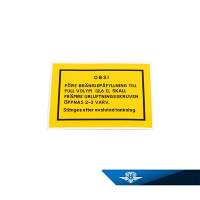 Uppmaningsdekal Monark & Crescent Compact. Sitter under sadeln, 1967-83.