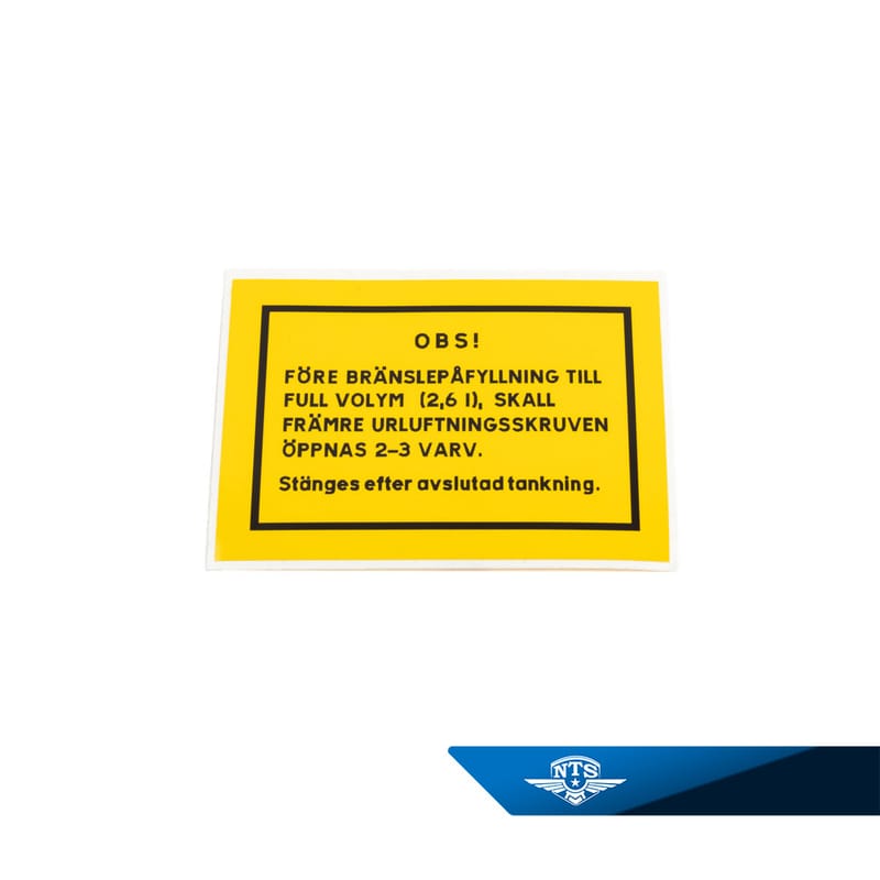 Uppmaningsdekal Monark & Crescent Compact. Sitter under sadeln, 1967-83.