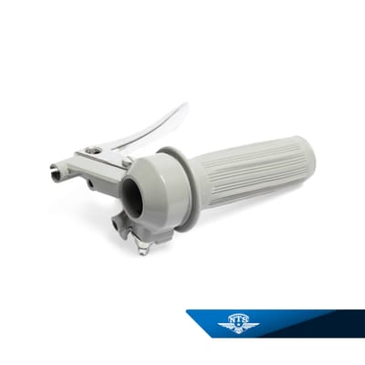 Gashandtag, grå/grå. Arm massiv aluminium utan kula. NTS-250.3. Grå/KS.