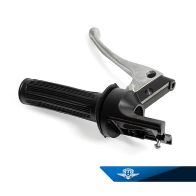 Kopplingshandtag svart/svart. Arm pressad aluminium med kula. Plats för omkopplare. NTS-214B.4. Svart/KSZ.