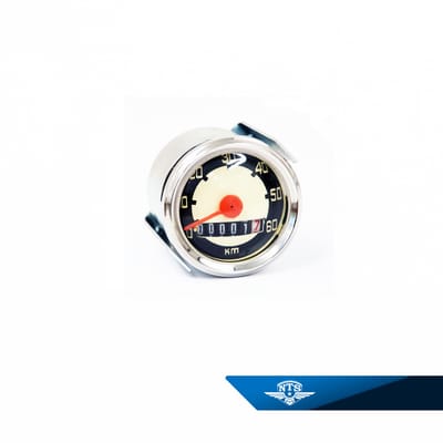 Hastighetsmätare VDO rund 50mm. 0-60 km/h, vit mätartavla.
