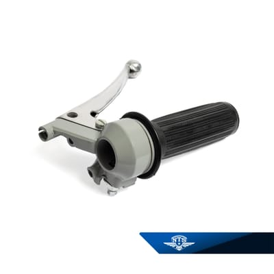 Gashandtag, grå/svart. Arm pressad aluminium med kula. Magura typ. NTS-250.2. Grå/KSZ.