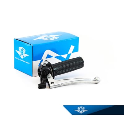 Gashandtag komplett, svart/svart. Arm pressad aluminium med kula. Magura typ.