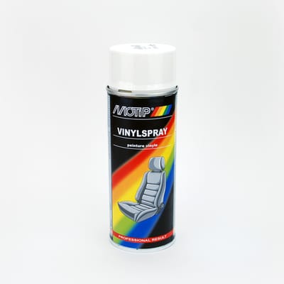 Färg, vit, för vinyl och mopedsadlar. 400ml.