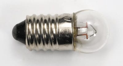 Glödlampa E10, skruv. 12 volt, 3 watt.