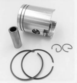 Kolv till 60cc aluminiumcylinder. Sachs, fartvindskyld. Komplett. Från NC Motorparts.